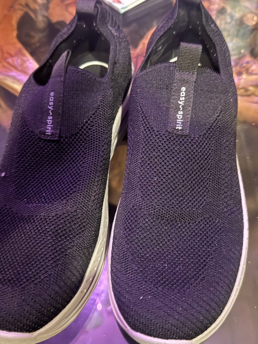 Easy Spirit Black Knit Slip-On Sneakers